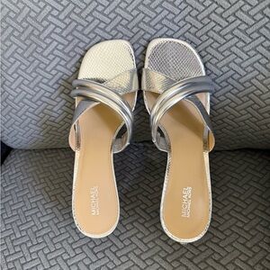 Michael Kors Metallic Silver Sandals